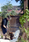 Barby with Clive and Julie at Mark and Helen's house, 10th June